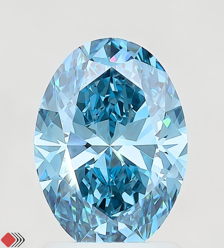 1.53 Ct. Fancy Vivid Blue Oval Lab Grown Diamond