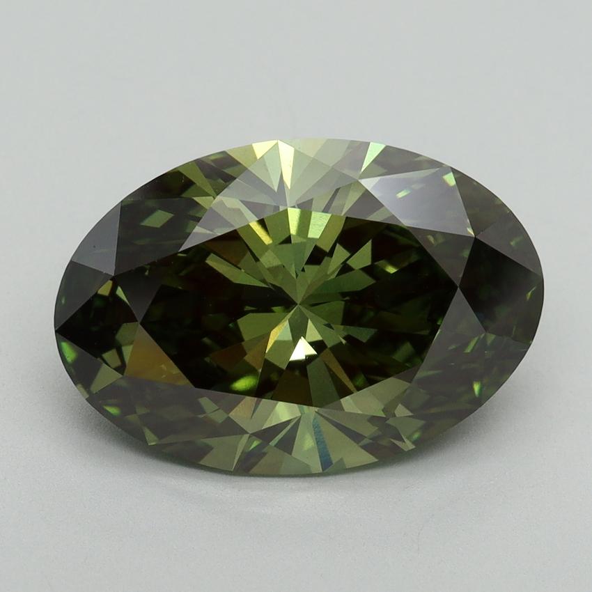 5.71 Ct. Fancy Vivid Green Oval Lab Grown Diamond
