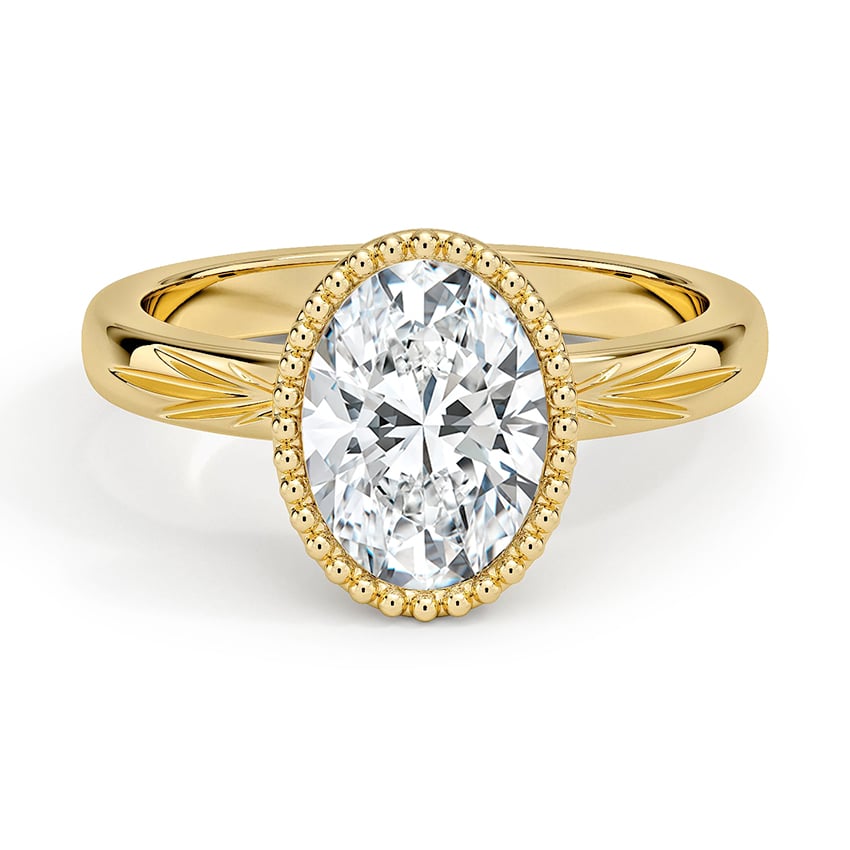 Custom Engraved Milgrain Bezel Solitaire Ring