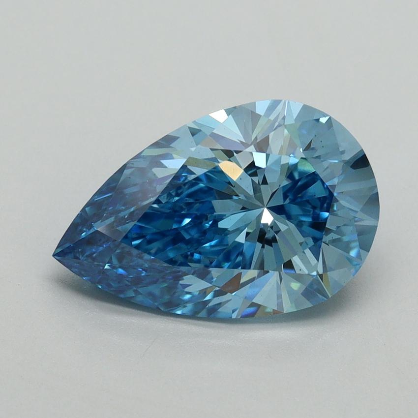 3.12 Ct. Fancy Vivid Blue Pear Lab Grown Diamond