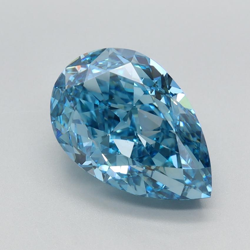 3.56 Ct. Fancy Vivid Blue Pear Lab Grown Diamond