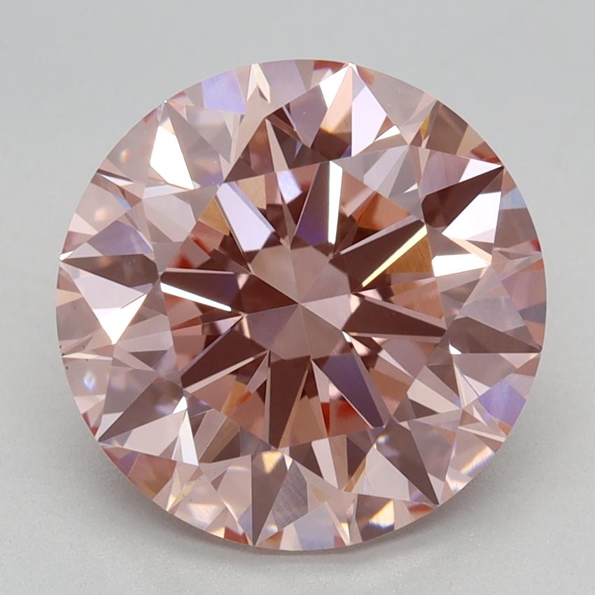 3.19 Ct. Fancy Vivid Pink Round Lab Grown Diamond
