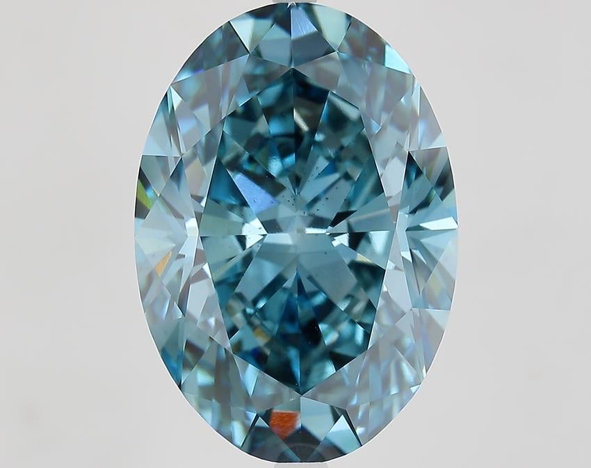 13.50 Ct. Fancy Vivid Blue Oval Lab Grown Diamond