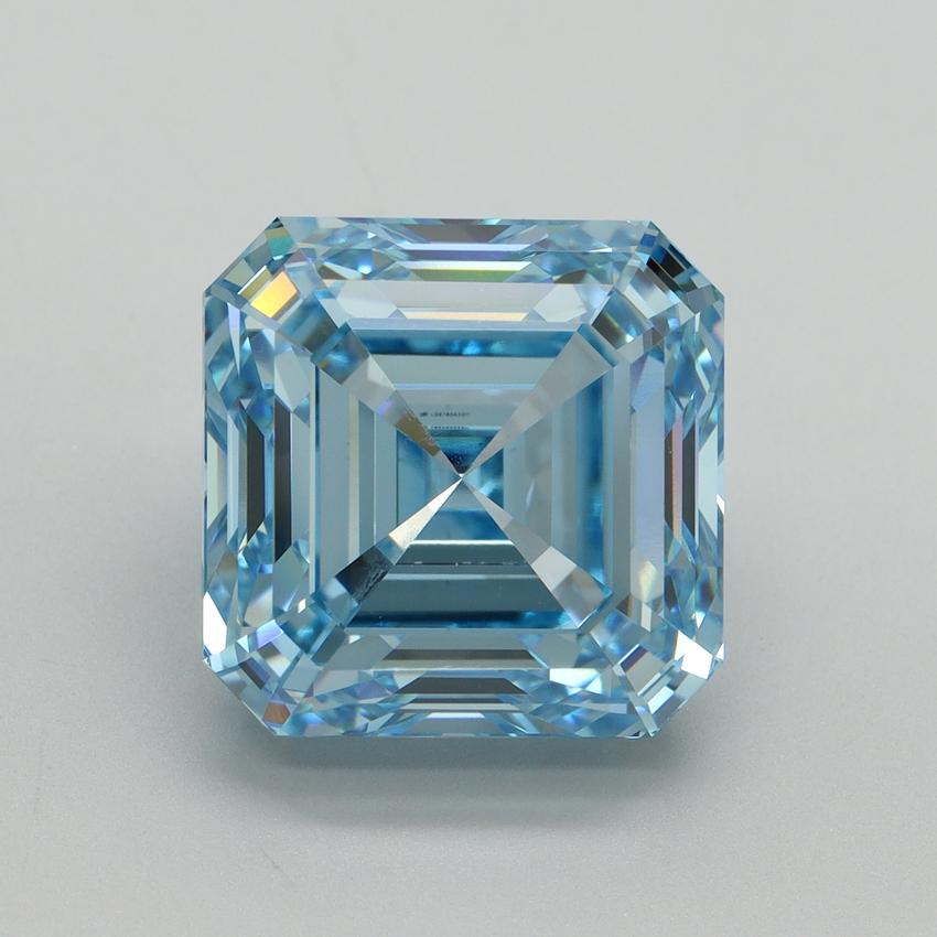 10.53 Ct. Fancy Vivid Blue Asscher Lab Grown Diamond