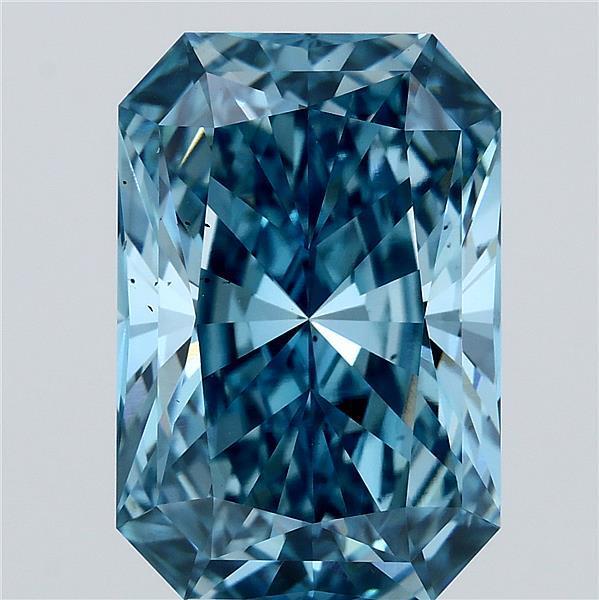 7.03 Ct. Fancy Vivid Blue Radiant Lab Grown Diamond