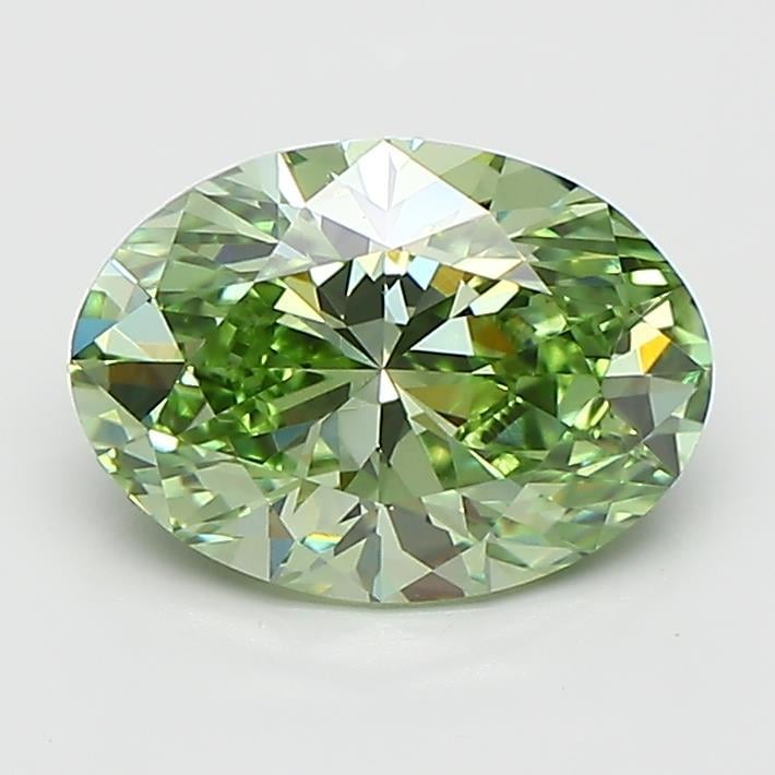 1.51 Ct. Fancy Vivid  Green Oval Lab Grown Diamond