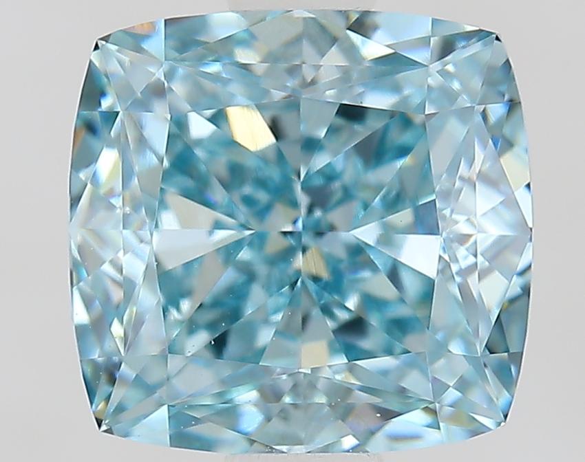 1.50 Ct. Fancy Intense Greenish Blue Cushion Lab Grown Diamond