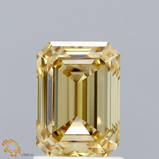 1.55 Ct. Fancy Intense  Yellow Emerald Lab Grown Diamond