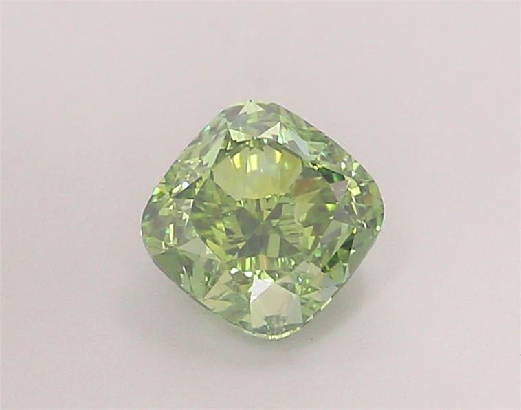 1.37 Ct. Fancy Vivid  Green Cushion Lab Grown Diamond
