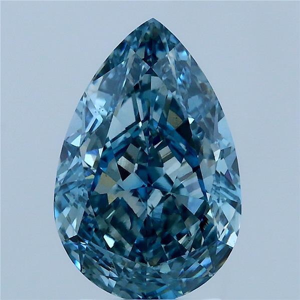 3.16 Ct. Fancy Vivid Blue Pear Lab Grown Diamond