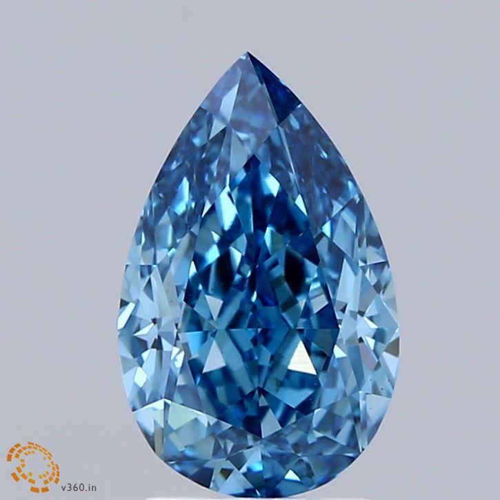 2.10 Ct. Fancy Vivid Blue Pear Lab Grown Diamond