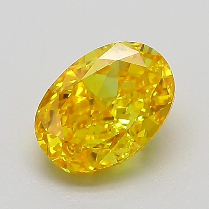 1.14 Ct. Fancy Vivid  Yellow Oval Lab Grown Diamond