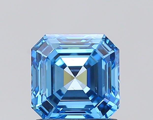 1.50 Ct. Fancy Vivid Blue Asscher Lab Grown Diamond