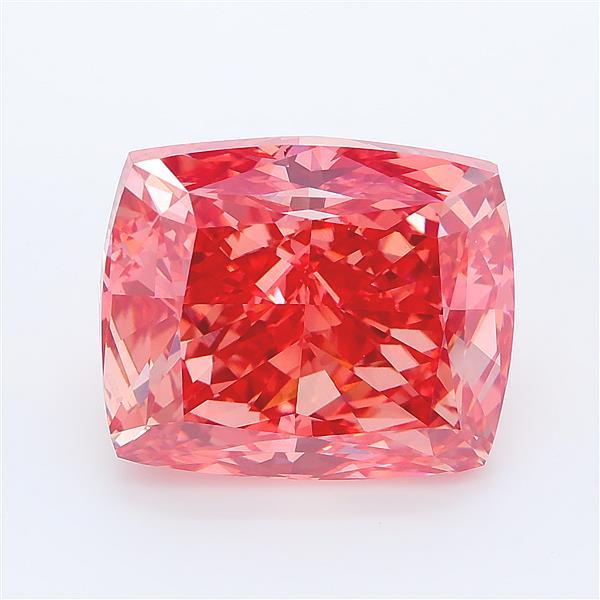 10.07 Ct. Fancy Vivid Brownish Pink Cushion Lab Grown Diamond