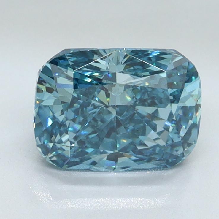 1.49 Ct. Fancy Vivid Malibu Blue Cushion Lab Grown Diamond