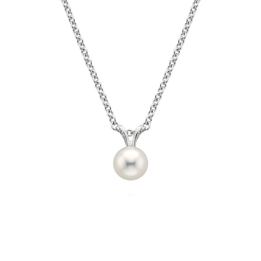 sterling silver swirl necklace Pearl Pendant with twisted swirl wire and dotted wire 5-6 mm freshwater pearl in the center #PA113