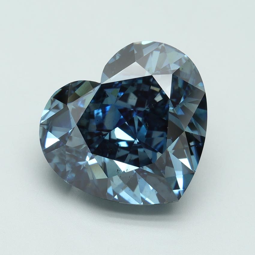 11.36 Ct. Fancy Vivid Blue Heart Lab Grown Diamond