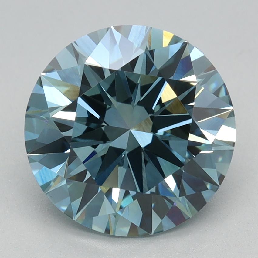 2.10 Ct. Fancy Vivid Blue Round Lab Grown Diamond