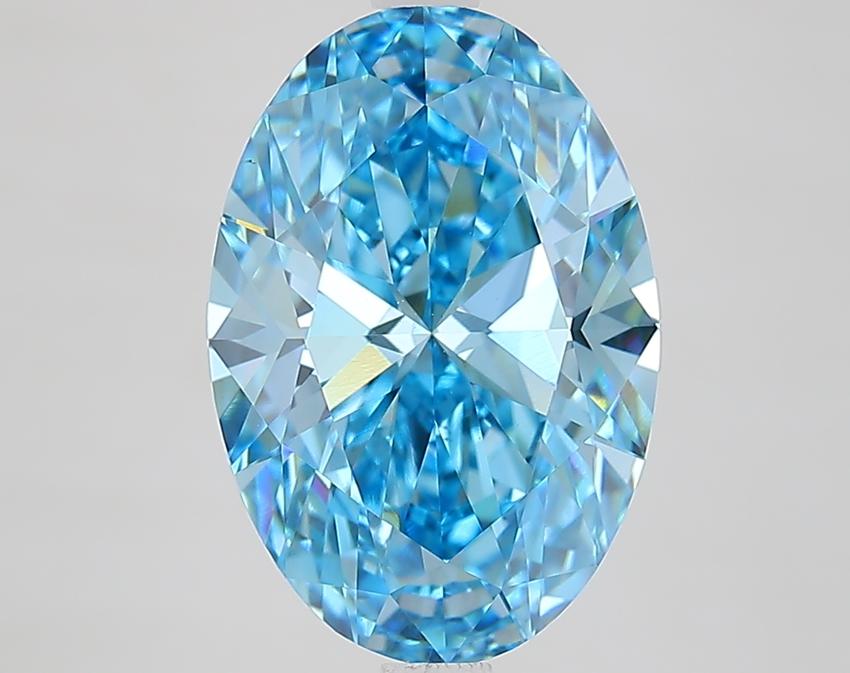 4.10 Ct. Fancy Vivid Blue Oval Lab Grown Diamond