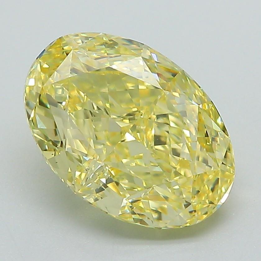 3.05 Ct. Fancy Vivid Yellow Oval Lab Grown Diamond