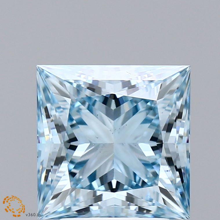 3.31 Ct. Fancy Intense Blue Princess Lab Grown Diamond