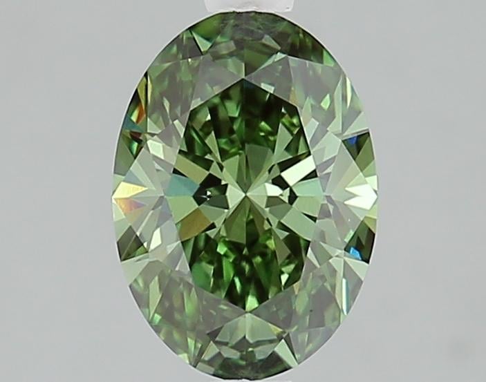 1.52 Ct. Fancy Vivid Green Oval Lab Grown Diamond