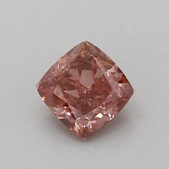 0.57 Ct. Fancy Vivid Brownish Pink Cushion Lab Grown Diamond