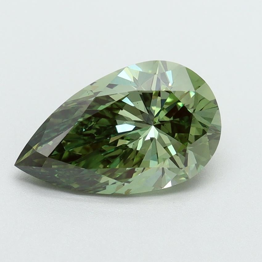 2.00 Ct. Fancy Vivid Green Pear Lab Grown Diamond