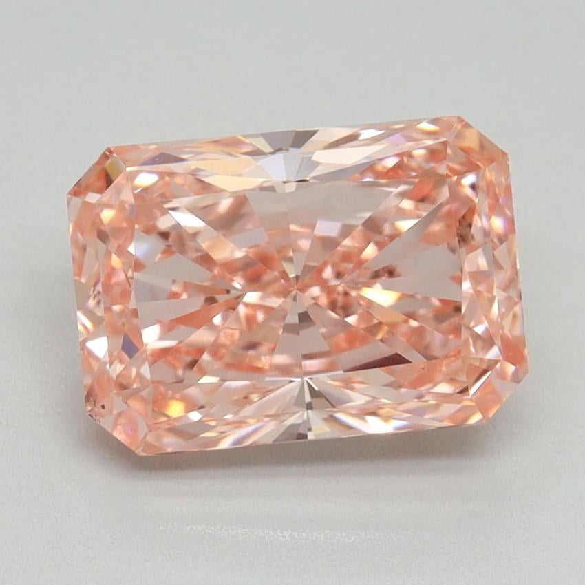 3.07 Ct. Fancy Vivid Pink Radiant Lab Grown Diamond