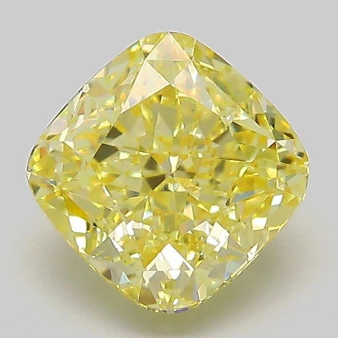 2.04 Ct. Fancy Intense Yellow Cushion Lab Grown Diamond