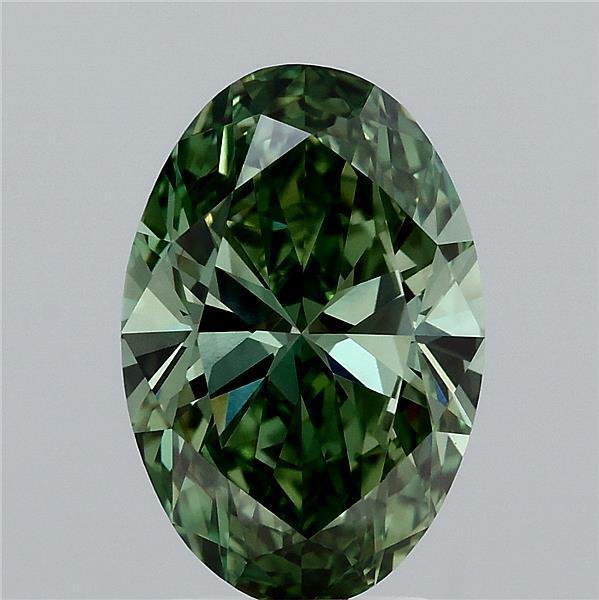 3.00 Ct. Fancy Vivid  Green Oval Lab Grown Diamond