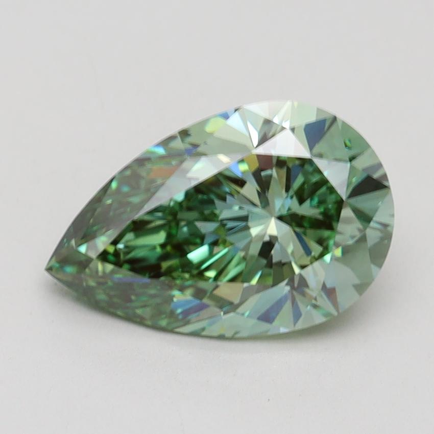 3.00 Ct. Fancy Vivid Green Pear Lab Grown Diamond