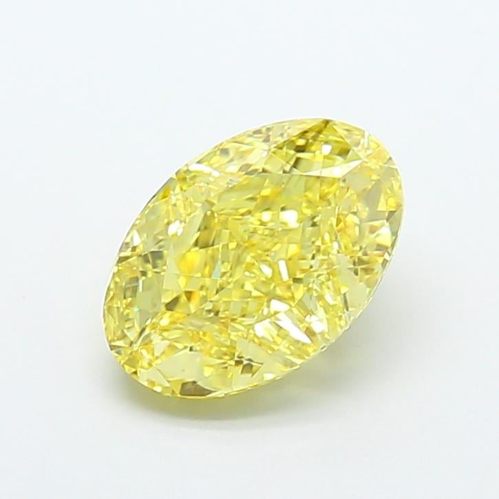 4.19 Ct. Fancy Vivid  Yellow Oval Lab Grown Diamond