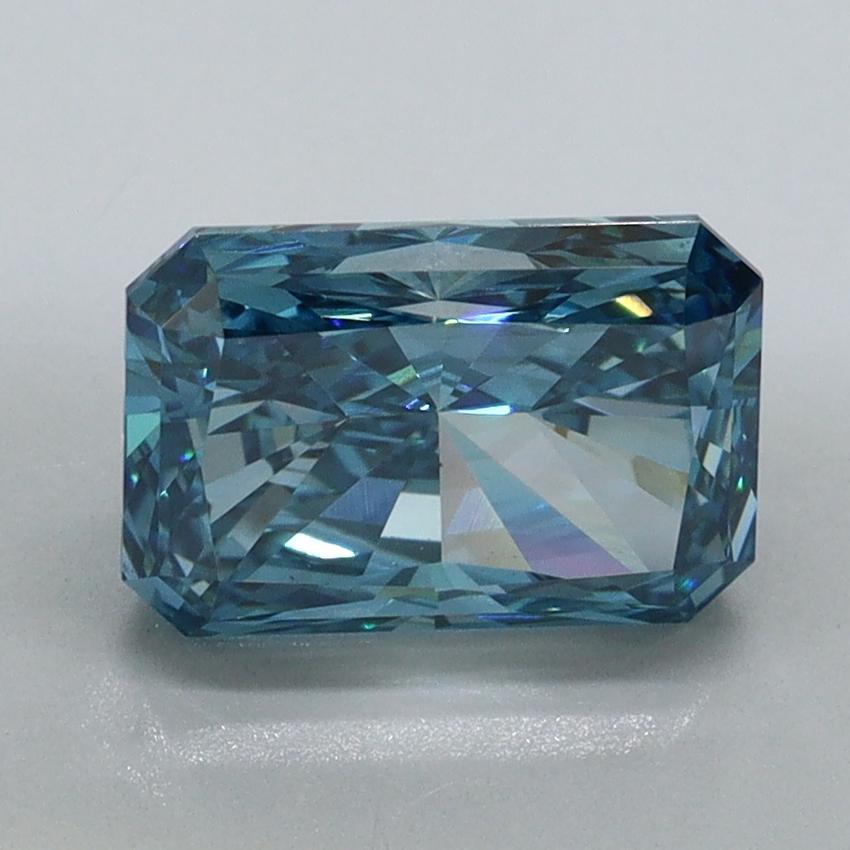 2.06 Ct. Fancy Vivid Malibu Blue Radiant Lab Grown Diamond