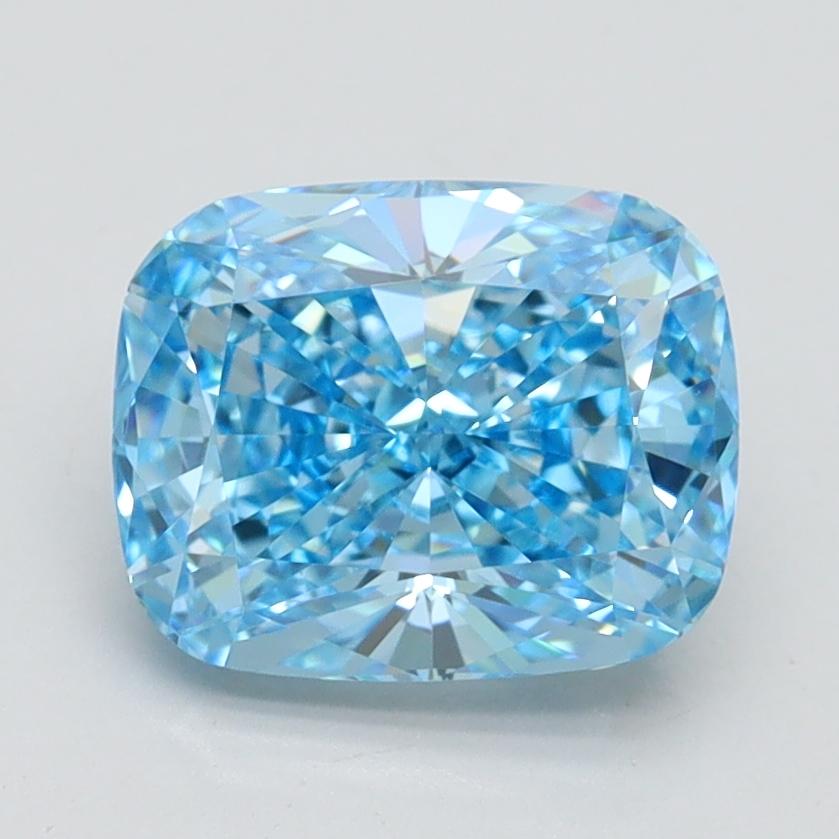 2.07 Ct. Fancy Vivid Blue Cushion Lab Grown Diamond