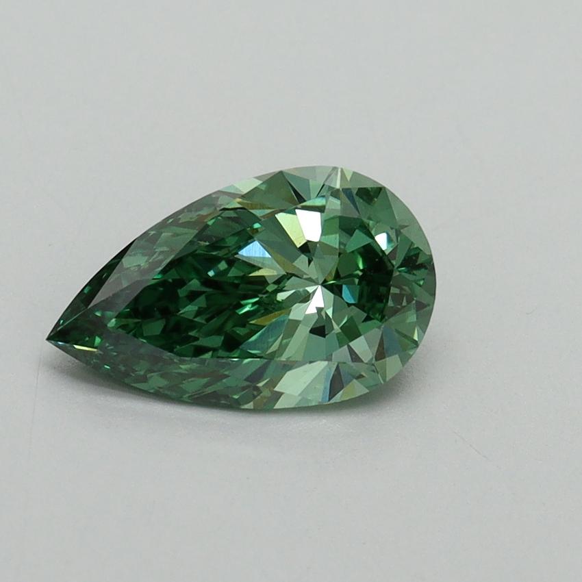 1.11 Ct. Fancy Vivid Green Pear Lab Grown Diamond