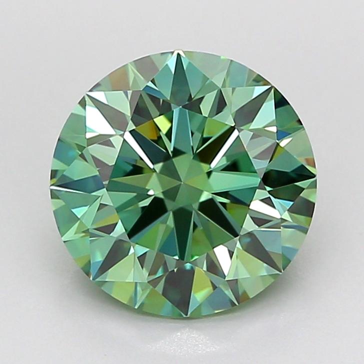 2.76 Ct. Fancy Vivid Green Round Lab Grown Diamond