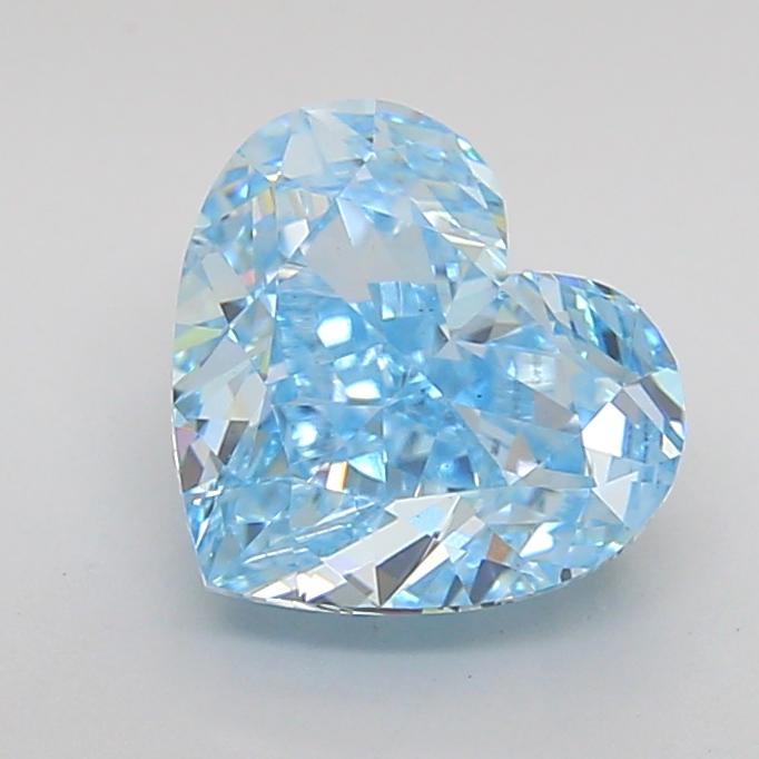 2.4 Ct. Fancy Intense Blue Heart Lab Grown Diamond