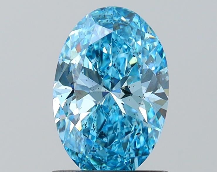 1.08 Ct. Fancy Vivid Blue Oval Lab Grown Diamond