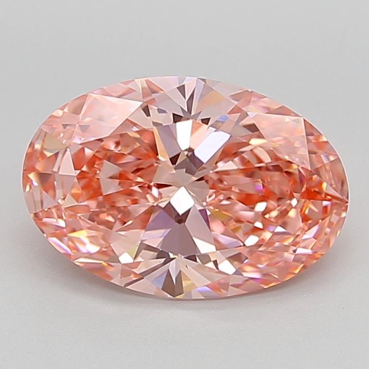 3.05 Ct. Fancy Vivid  Pink Oval Lab Grown Diamond