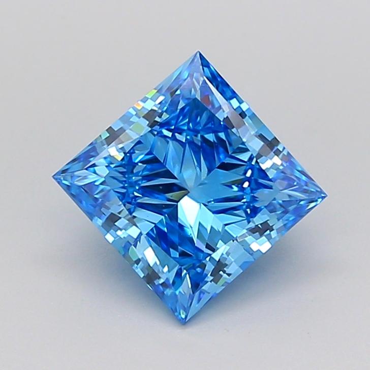 2.00 Ct. Fancy Vivid Blue Princess Lab Grown Diamond