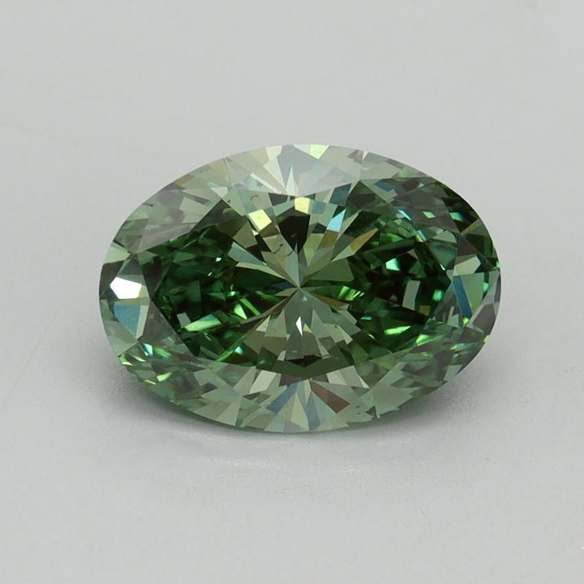 2.01 Ct. Fancy Vivid Pacific Green Oval Lab Grown Diamond