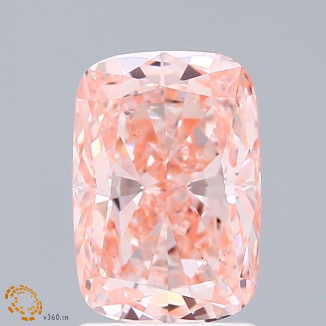 2.05 Ct. Fancy Vivid  Pink Cushion Lab Grown Diamond
