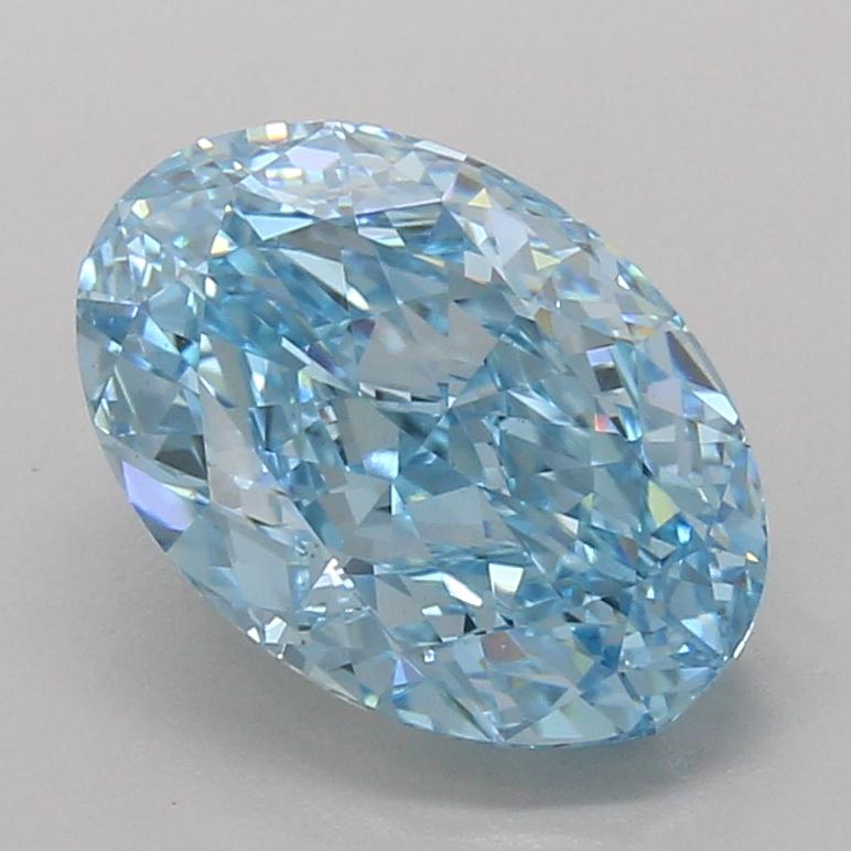 4.09 Ct. Fancy Vivid Blue Oval Lab Grown Diamond