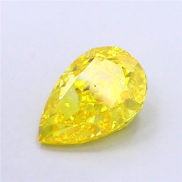 1.58 Ct. Fancy Vivid  Yellow Pear Lab Grown Diamond