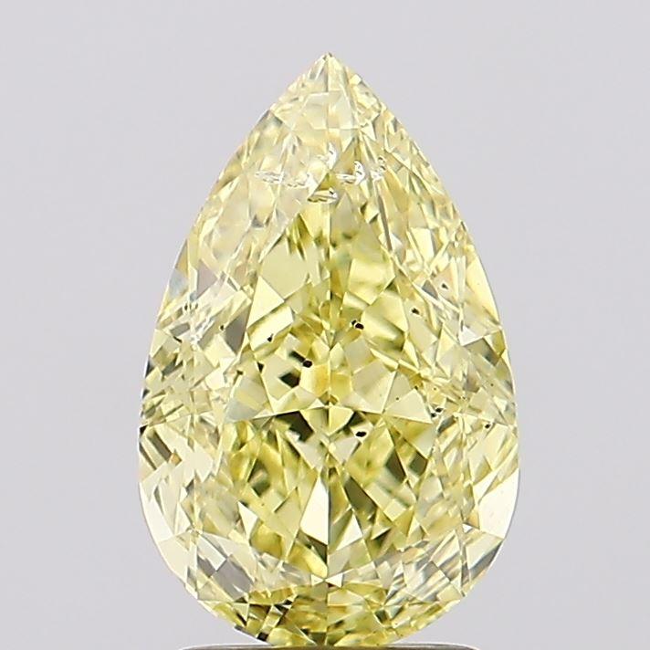 2.59 Ct. Fancy Vivid  Yellow Pear Lab Grown Diamond