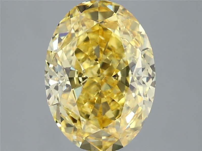 4.55 Ct. Fancy Vivid Yellow Oval Lab Grown Diamond