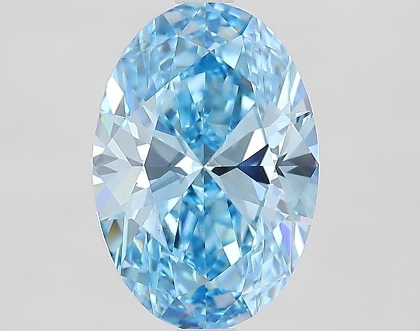 3.01 Ct. Fancy Vivid Blue Oval Lab Grown Diamond