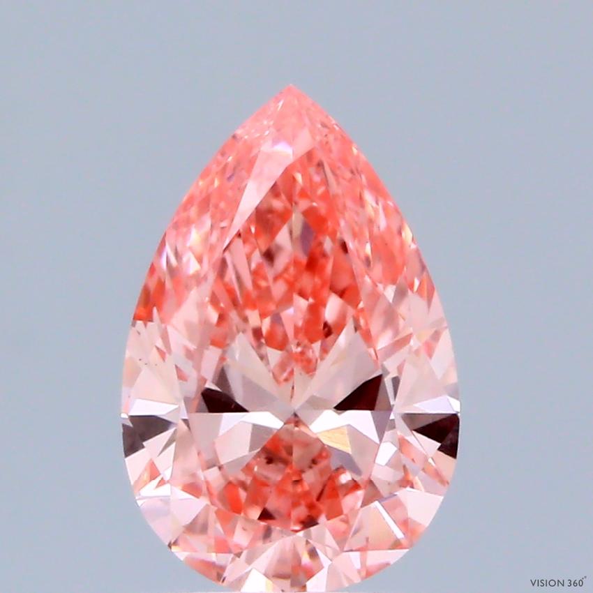 1.24 Ct. Fancy Vivid Pink Pear Lab Grown Diamond