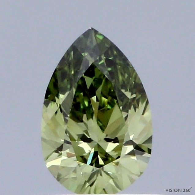 0.45 Ct. Fancy Vivid Green Pear Lab Grown Diamond